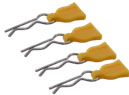 Easy Pull 1/10 RC Model Car Body Shell R Clips 4 piece SET For Buggy Truggy HSP Tamiya; Yellow