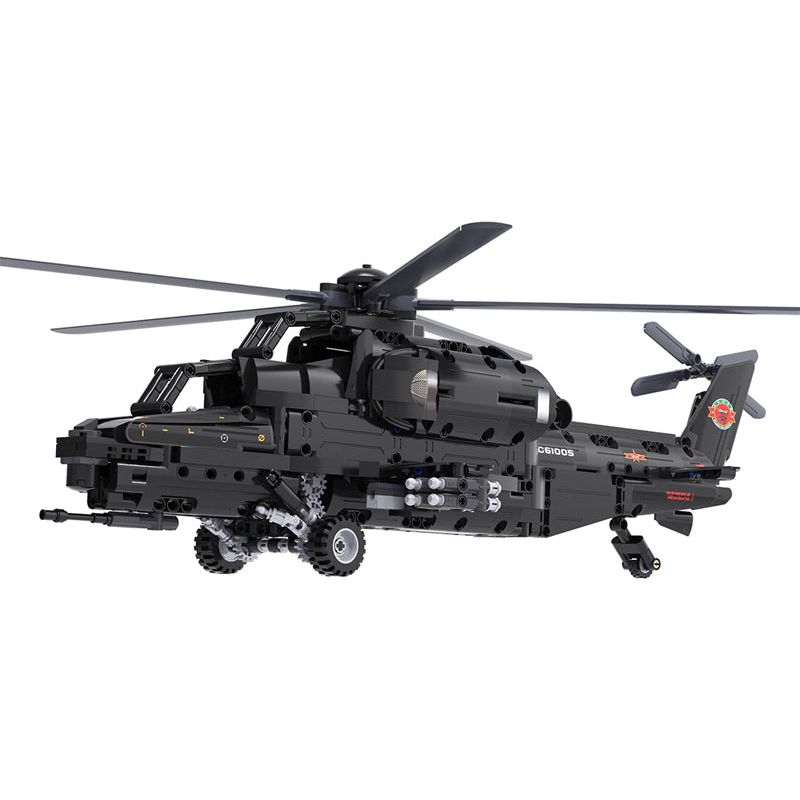 CaDA WZ10 Military Helicopter Remote Controlled Brick Building Set 989 Pieces