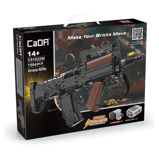 CaDA Model Bullpup Rifle Motorized Brick Building Set 1,504 Pieces