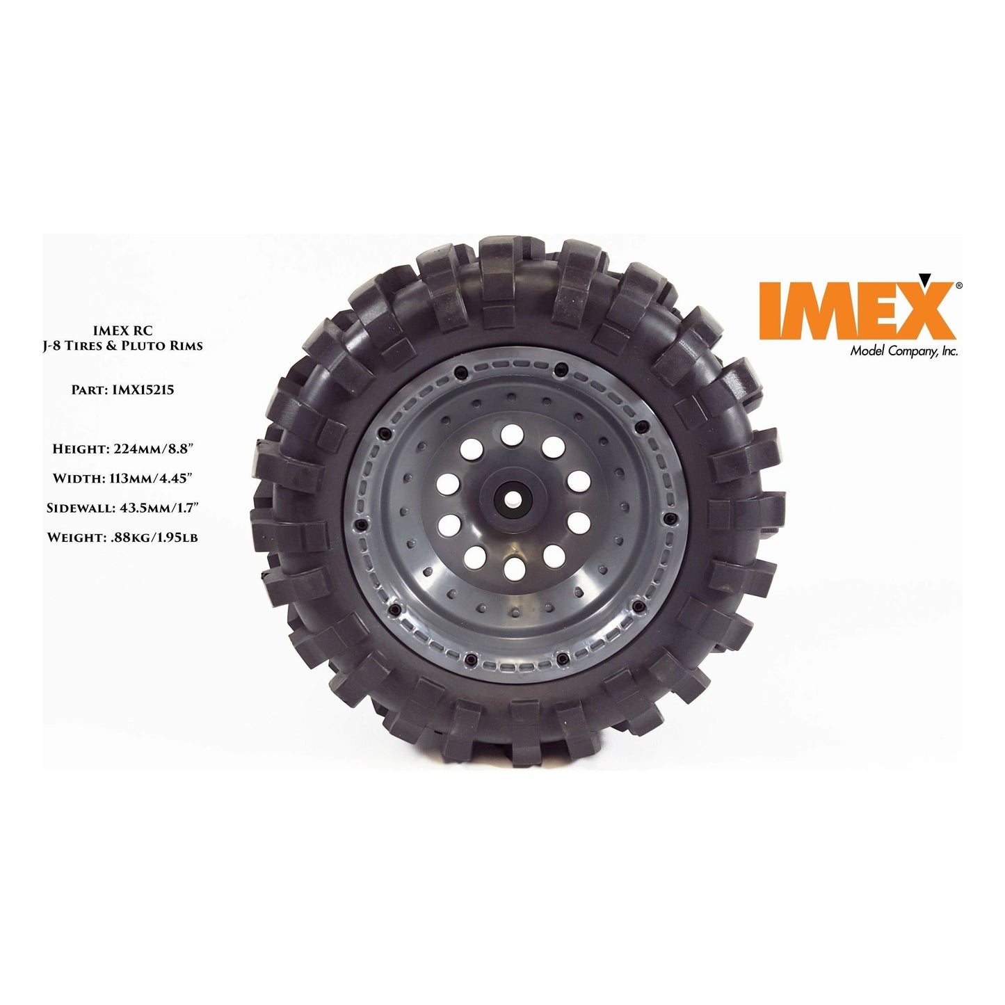 J-8 Tires & Pluto Rims with Beadlocks 24mm Hex (1 Pair) (Choose Color Combos)