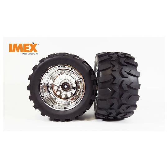 J-7 Tires & Pluto Rims with Beadlocks 24mm Hex (1 Pair) (Choose Color Combos)