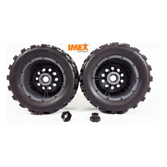 J-7 Tires & Pluto Rims with Beadlocks 24mm Hex (1 Pair) (Choose Color Combos)