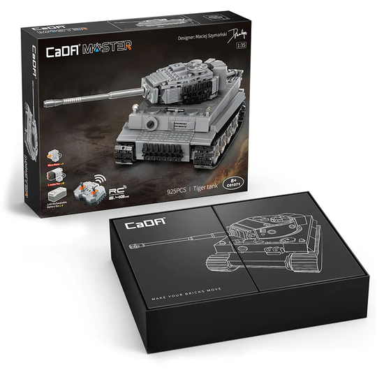 CaDA Masters WWII German Tiger Tank Remote Controlled Brick Building Set 925 Pieces