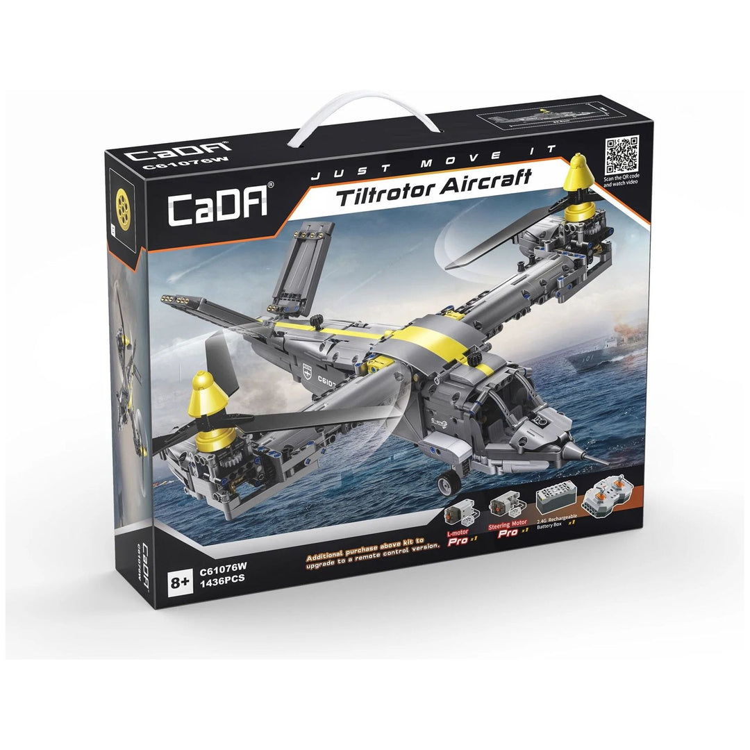 CaDA Tiltrotor Helicopter (Non-Motorized) Brick Building Set 1,436 Pieces