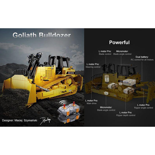 CaDA Masters Goliath Bulldozer Remote Controlled Construction Series Brick Building Set 2,826 Pieces