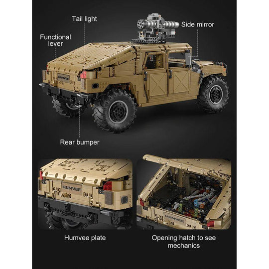 CaDA 1:8 Scale Humvee Off-Road Vehicle (Non-Motorized) Brick Building Set 3,935 Pieces