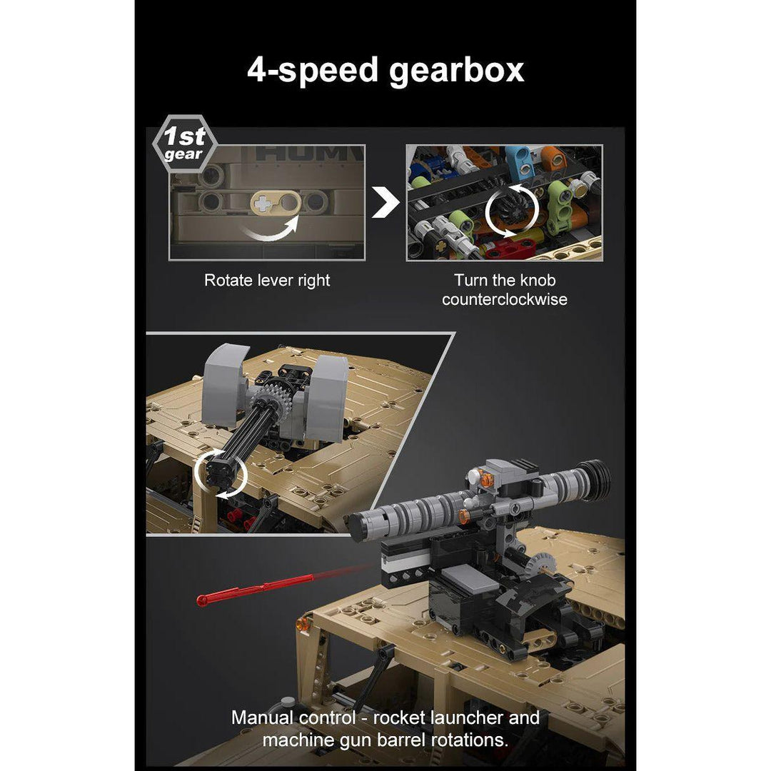 CaDA 1:8 Scale Humvee Off-Road Vehicle (Non-Motorized) Brick Building Set 3,935 Pieces