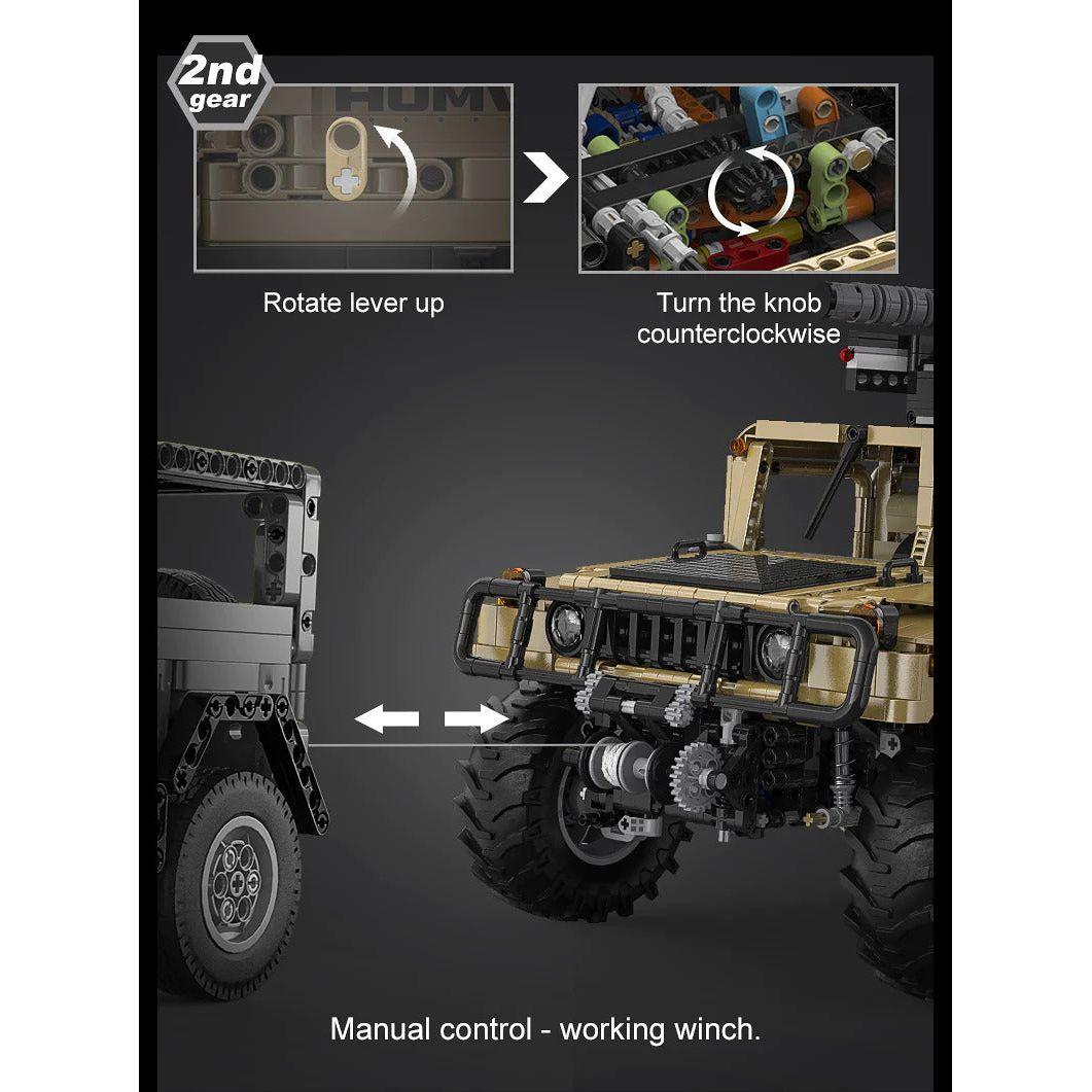 CaDA 1:8 Scale Humvee Off-Road Vehicle (Non-Motorized) Brick Building Set 3,935 Pieces