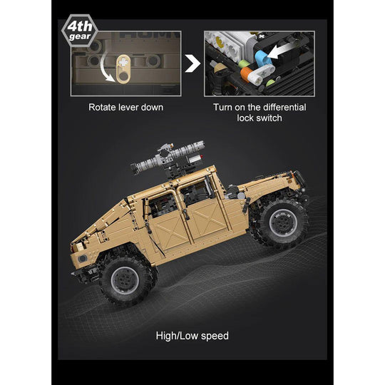 CaDA 1:8 Scale Humvee Off-Road Vehicle (Non-Motorized) Brick Building Set 3,935 Pieces