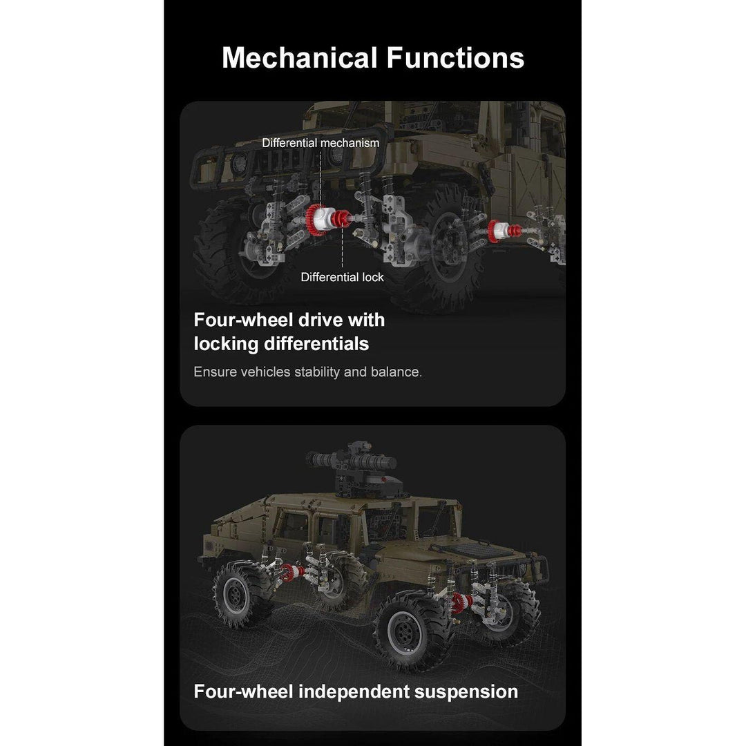 CaDA 1:8 Scale Humvee Off-Road Vehicle (Non-Motorized) Brick Building Set 3,935 Pieces