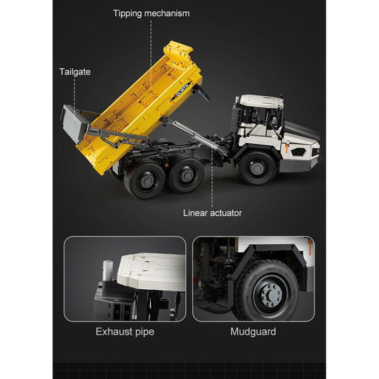 CaDA Articulated Dump Truck Remote Controlled Construction Series 1:17 Scale Brick Building Set 3,067 Pieces