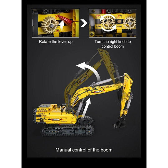 CaDA Full Function Excavator Construction Series (Non-Motorized) Brick Building Set 1,702 Pieces