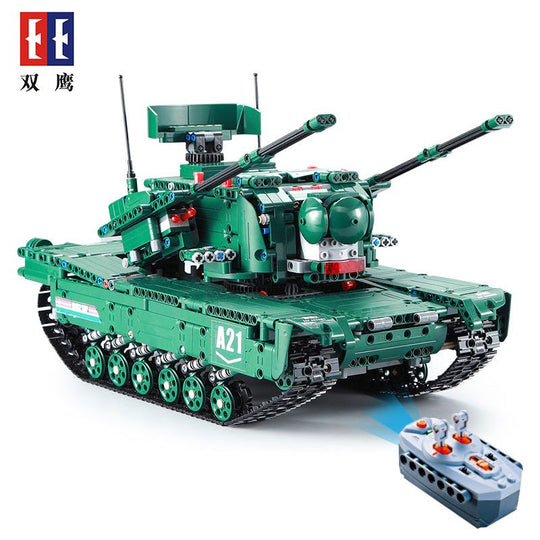 CaDA 2in1 M1A2 Abrams U.S. Main Battle Tank or Anti-Aircraft Gun Remote Controlled Brick Building Set 1,498 Pieces