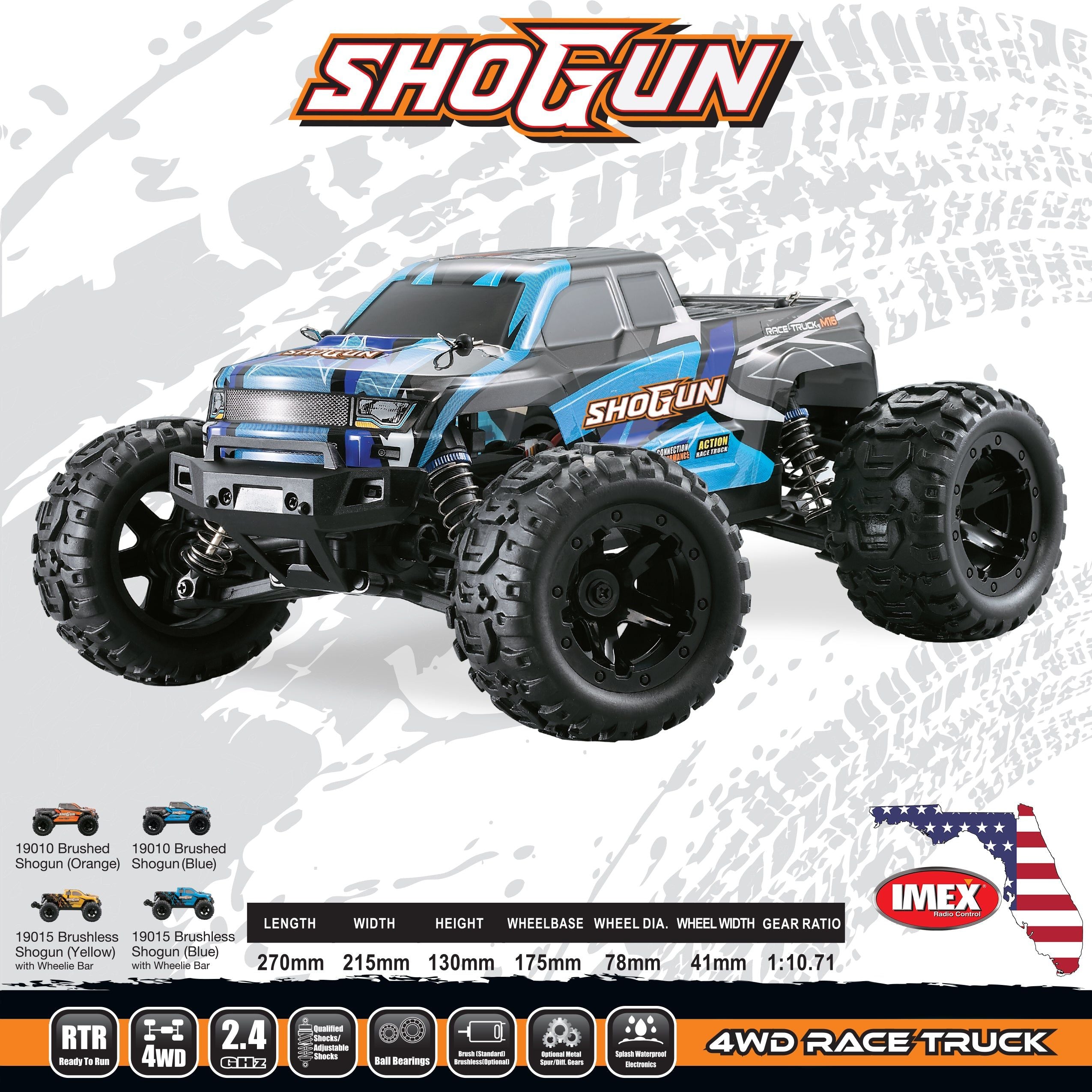 IMEX Shogun 1/16th Scale Brushless RTR 4WD Monster Truck