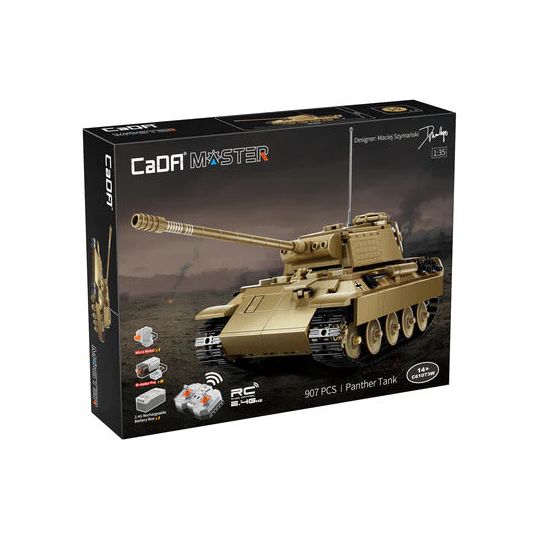 CaDA WWII German Panther Tank Remote Controlled Brick Building Set 907 Pieces