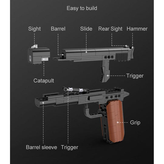 CaDA Model Semi-Auto Pistol Brick Building Set 332 Pieces